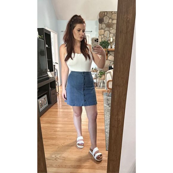 Anthropologie WAYF Denim Skirt - Picture 6 of 10